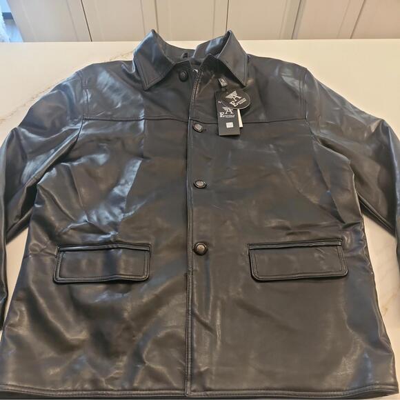 Emporio Men's Leather Jacket Size XXL New With Tags Made in Italy